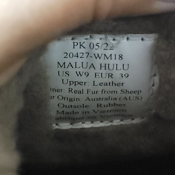 NEW Malua Hulu Olukai Slip On Boots Womens 9 Brown Fur Sneaker - Picture 8 of 9